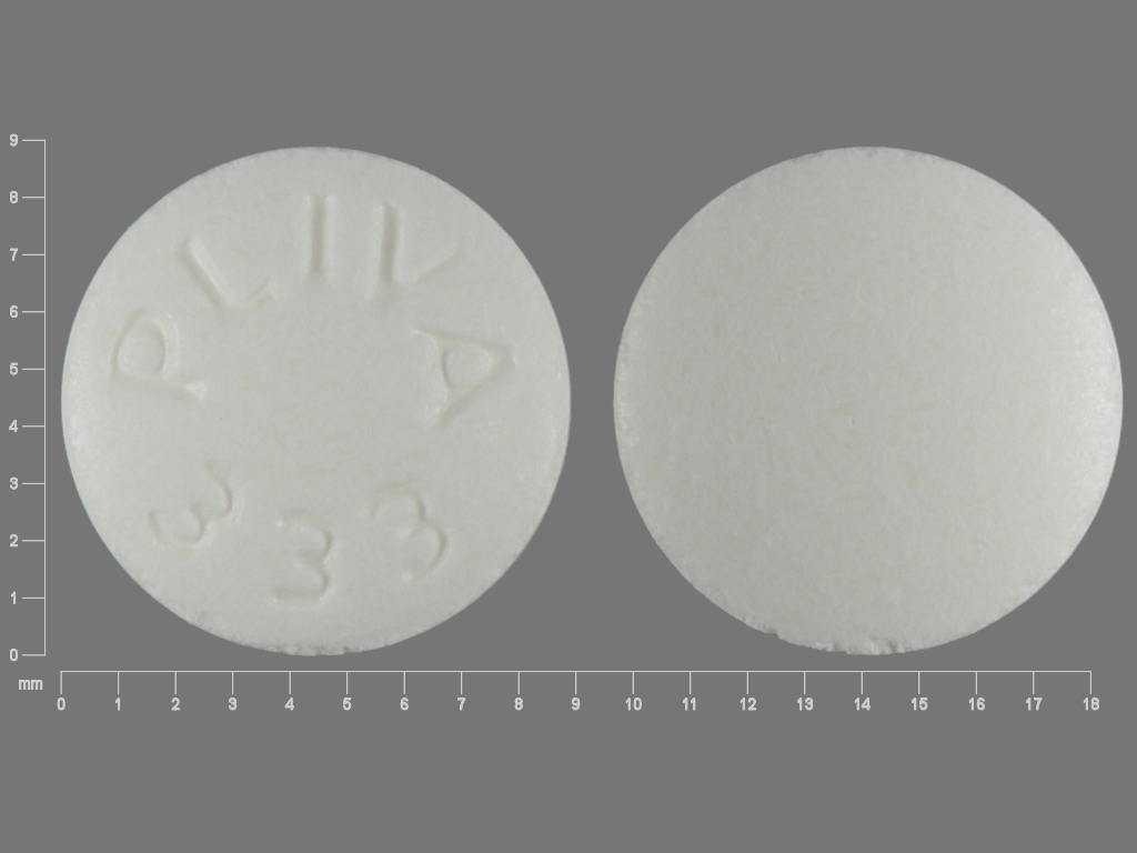White Round pill with imprint PLIVA;333 — Metronidazole Metronidazole 250 mg; (view 2)