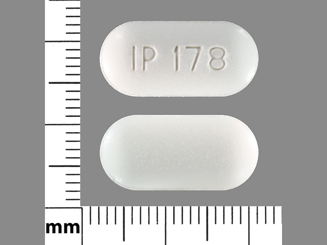 White Capsule pill with imprint IP;178 — Metformin hydrochloride Metformin hydrochloride 500 mg; (view 3)