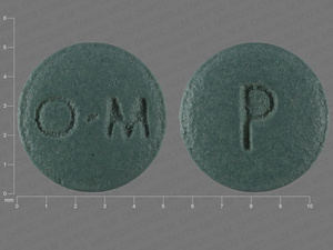 Green Round pill with imprint O;M;P — {7 (ethinyl estradiol/norgestimate/7 (ethinyl estradiol/norgestimate/7 (ethinyl estradiol/norgestimate/7 (inert ingredients 0.035 mg/0.18 mg/0.035 mg/0.215 mg/0.035 mg/0.25 mg/1 mg (view 2)