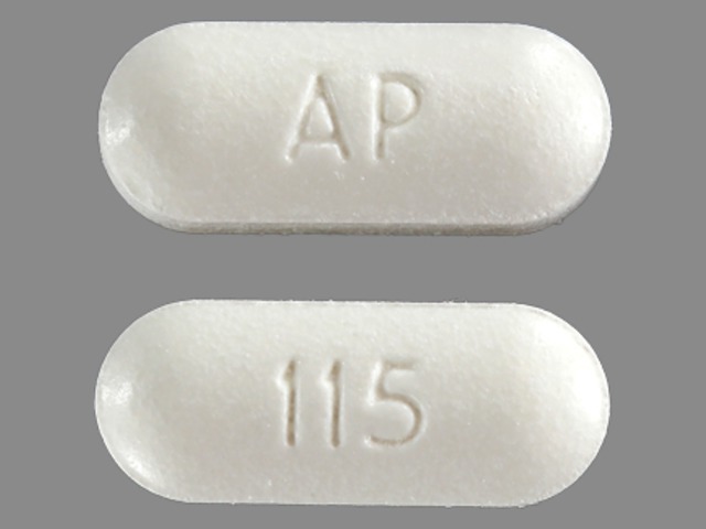 White Oval pill with imprint AP;115 — Hyoscyamine sulfate 0.375 mg (view 2)