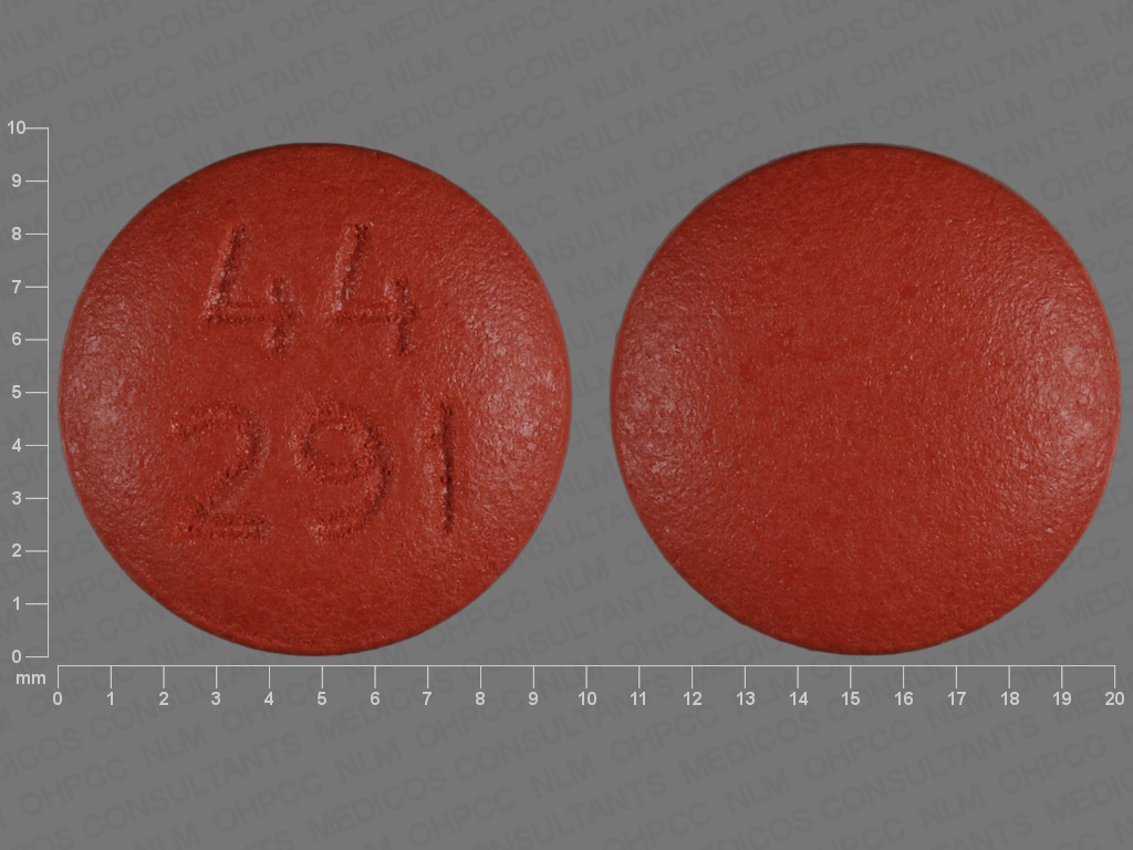 Brown Round pill with imprint 44;291 — Ibuprofen Ibuprofen 200 mg; (view 2)