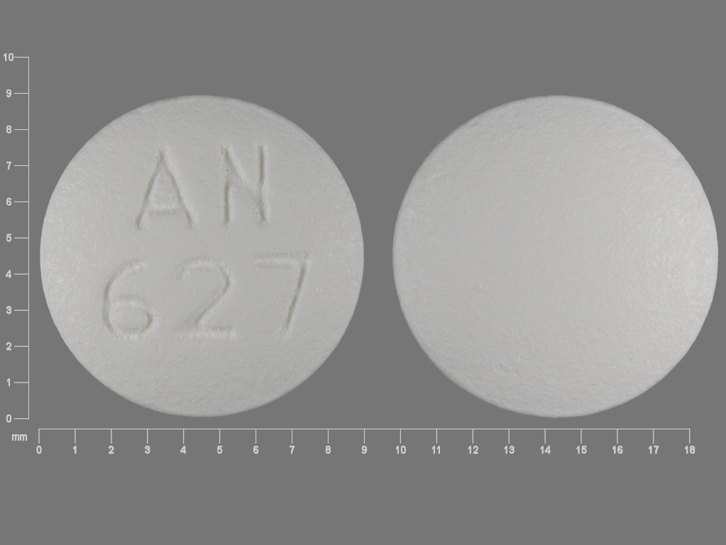 White Round pill with imprint AN;627 — Tramadol hydrochloride Tramadol hydrochloride 50 mg; (view 4)