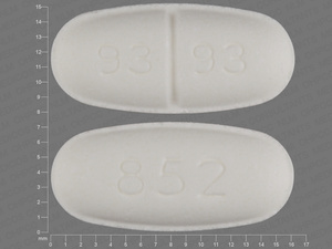 White Oval pill with imprint 93;93;852 — Metronidazole Metronidazole 500 mg; (view 2)
