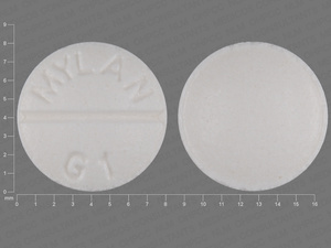 White Round pill with imprint MYLAN;G1 — Glipizide Glipizide 5 mg; (view 3)