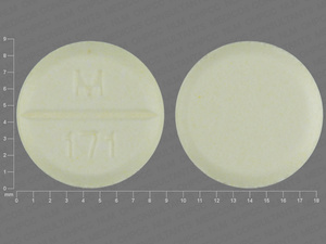 Yellow Round pill with imprint M;171 — Nadolol Nadolol 40 mg; (view 3)