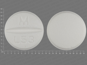 White Round pill with imprint M;L53 — Lamotrigine Lamotrigine 150 mg; (view 2)
