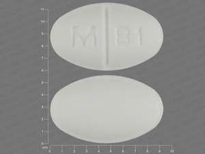 White Oval pill with imprint M;B1 — Buspirone hydrochloride Buspirone hydrochloride 5 mg; (view 4)
