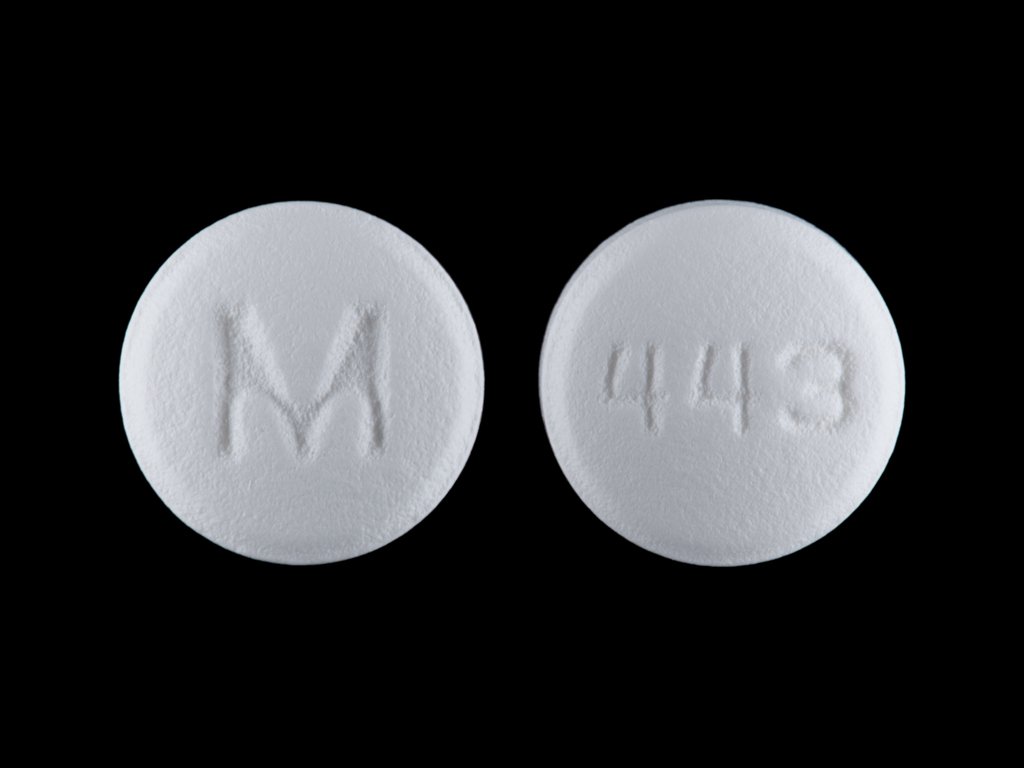 White Round pill with imprint M;443 — Benazepril hydrochloride 10 mg (view 2)