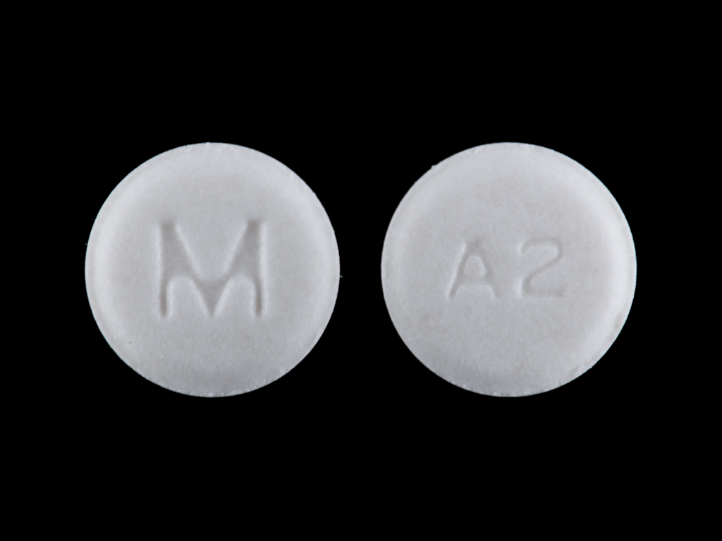 White Round pill with imprint M;A2 — Atenolol Atenolol 25 mg; (view 4)