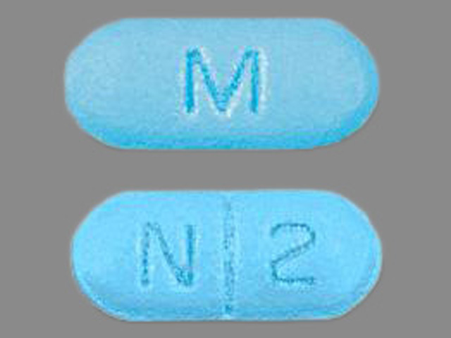 Blue Oval pill with imprint M;N;2 — Paroxetine Paroxetine hydrochloride hemihydrate 20 mg; (view 2)