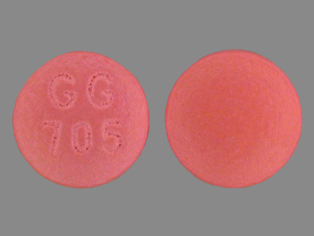 Pink Round pill with imprint GG;705 — Ranitidine hydrochloride Ranitidine hydrochloride 150 mg; (view 2)