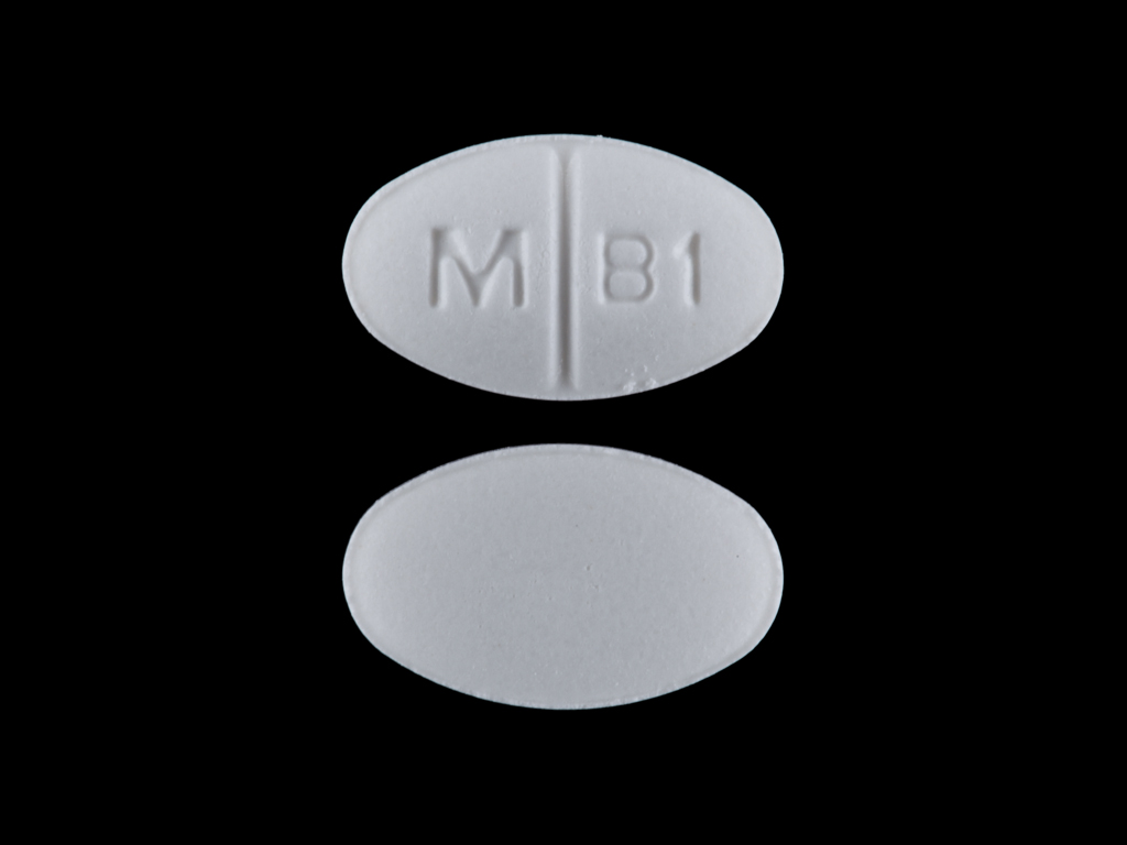 White Oval pill with imprint M;B1 — Buspirone hydrochloride Buspirone hydrochloride 5 mg; (view 6)