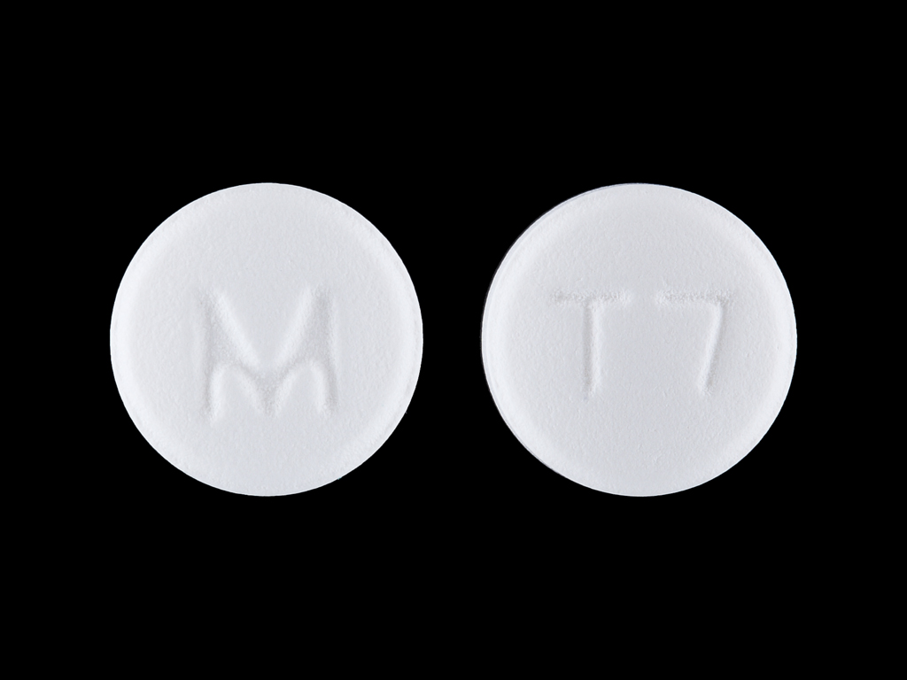 White Round pill with imprint M;T7 — Tramadol hydrochloride Tramadol hydrochloride 50 mg; (view 2)