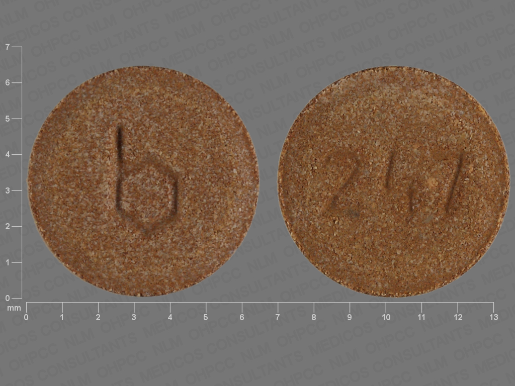 Brown Round pill with imprint b;247 — Loestrin fe 1/20 Ferrous fumarate 75 mg; (view 2)