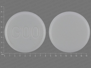 White Round pill with imprint G00 — Levonorgestrel 1.5 mg (view 2)