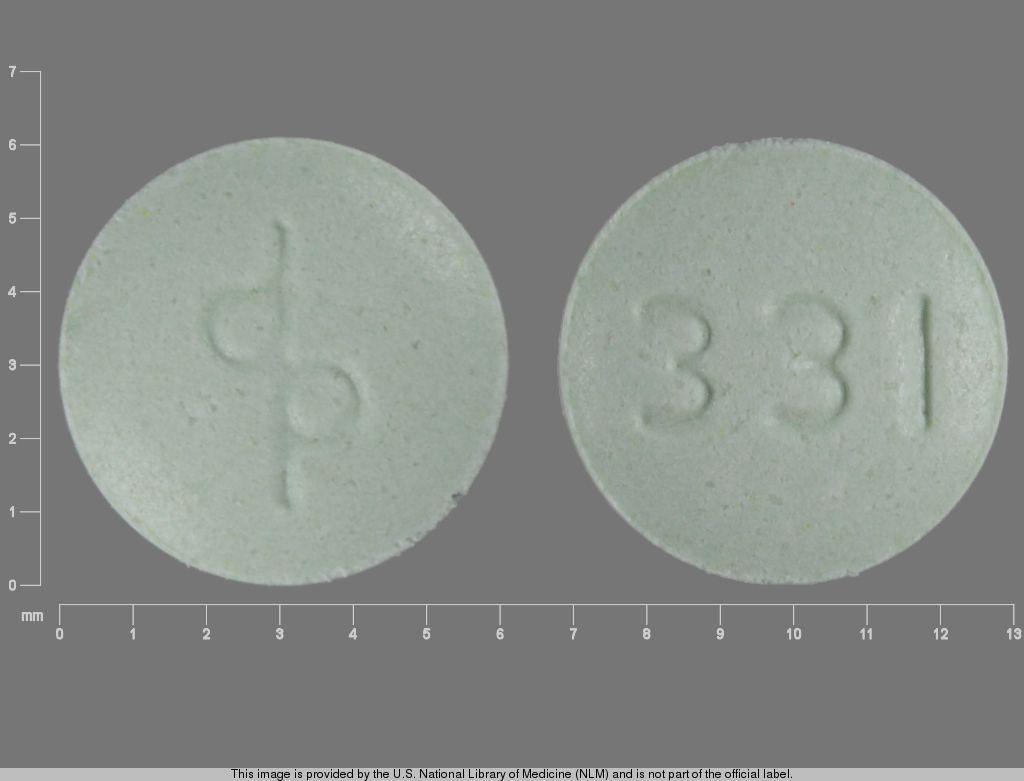 Green Round pill with imprint dp;331 — Mircette (view 2)