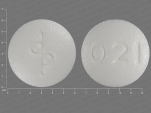 White Round pill with imprint dp;021 — {21 (desogestrel/ethinyl estradiol/5 (ethinyl estradiol/2 (inert ingredients 0.15 mg/0.02 mg/0.01 mg/1 mg (view 2)