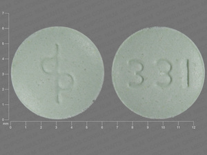 Green Round pill with imprint dp;331 — {21 (desogestrel/ethinyl estradiol/5 (ethinyl estradiol/2 (inert ingredients 0.15 mg/0.02 mg/0.01 mg/1 mg (view 2)
