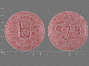 Pink Round pill with imprint b;978 — {21 (ethinyl estradiol/norethindrone acetate 0.03 mg/1.5 mg (view 3)