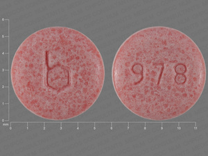 Pink Round pill with imprint b;978 — {21 (ethinyl estradiol/norethindrone acetate/7 (ferrous fumarate 0.03 mg/1.5 mg/75 mg (view 4)