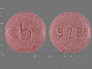 Pink Round pill with imprint b;978 — {21 (ethinyl estradiol/norethindrone acetate/7 (ferrous fumarate 0.03 mg/1.5 mg/75 mg (view 5)