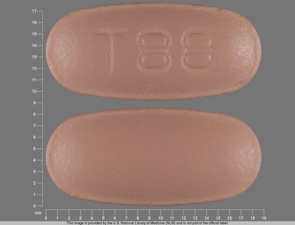 Pink Oval pill with imprint T88 — Etodolac Etodolac 400 mg; (view 4)