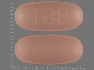 Pink Oval pill with imprint T88 — Etodolac Etodolac 400 mg; (view 3)