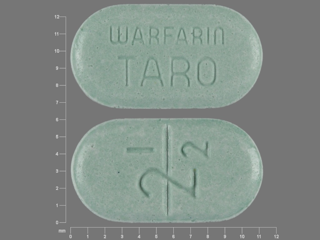 Green Oval pill with imprint 2;1;2;WARFARIN;TARO — Warfarin sodium Warfarin sodium 2.5 mg; (view 2)