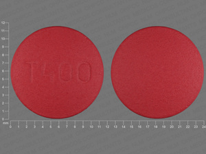 Pink Round pill with imprint T400 — Etodolac Etodolac 400 mg; (view 3)