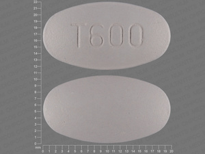 Gray Oval pill with imprint T600 — Etodolac Etodolac 600 mg; (view 2)