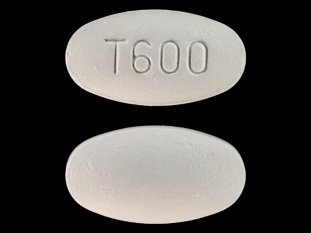 Gray Oval pill with imprint T600 — Etodolac Etodolac 600 mg; (view 3)