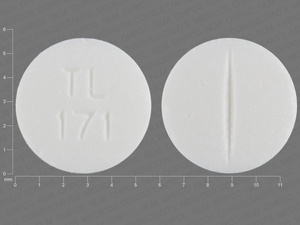 White Round pill with imprint TL;171 — Prednisone Prednisone 1 mg; (view 2)