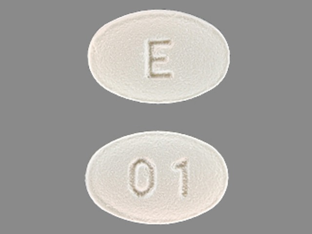 White Oval pill with imprint E;01 — Carvedilol 3.125 mg (view 3)