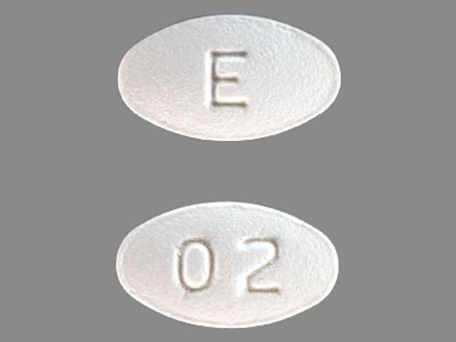 White Oval pill with imprint E;02 — Carvedilol 6.25 mg (view 5)