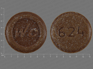 Brown Round pill with imprint WC;624 — {21 (ethinyl estradiol/norethindrone acetate/7 (ferrous fumarate 0.02 mg/1 mg/75 mg (view 2)