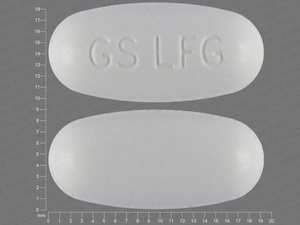 White Oval pill with imprint GS;LFG — Gabapentin enacarbil 600 mg (view 2)