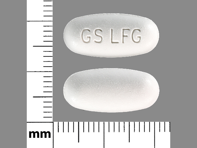 White Oval pill with imprint GS;LFG — Horizant Gabapentin enacarbil 600 mg (view 2)