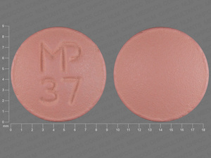 Orange Round pill with imprint MP;37 — Doxycycline hyclate Doxycycline hyclate 100 mg; (view 2)