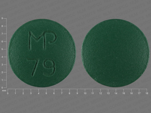 Green Round pill with imprint MP;79 — Imipramine hydrochloride Imipramine hydrochloride 50 mg; (view 2)