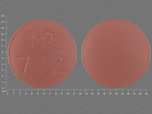 Orange Round pill with imprint MP;772 — Felodipine Felodipine 5 mg; (view 2)