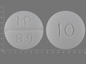 White Round pill with imprint 10;MP;89 — Minoxidil Minoxidil 10 mg; (view 3)