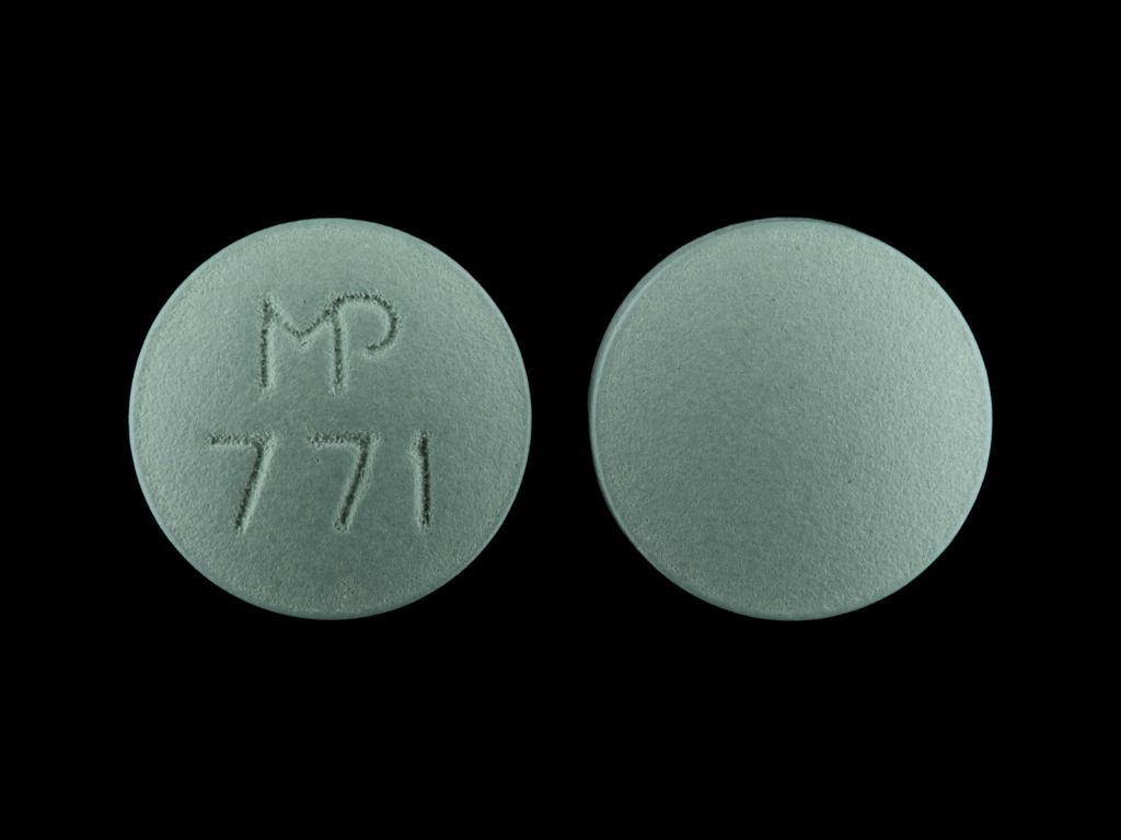 Green Round pill with imprint MP;771 — Felodipine 2.5 mg (view 3)