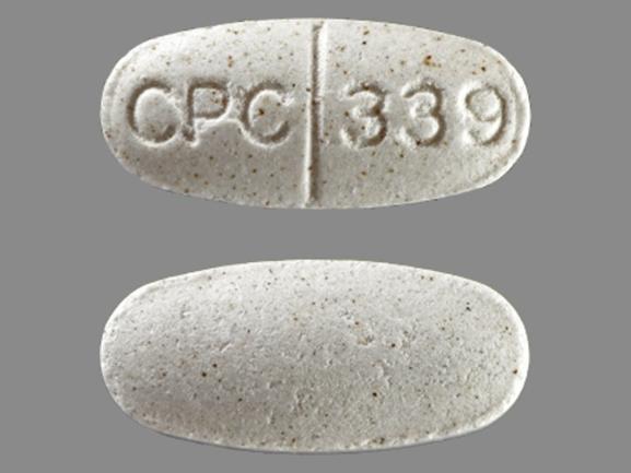White Oval pill with imprint CPC;339 — Fiber lax Calcium polycarbophil 625 mg; (view 6)