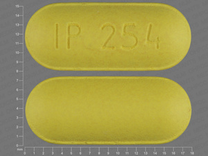 Yellow Capsule pill with imprint IP;254 — Ranitidine Ranitidine hydrochloride 300 mg; (view 3)