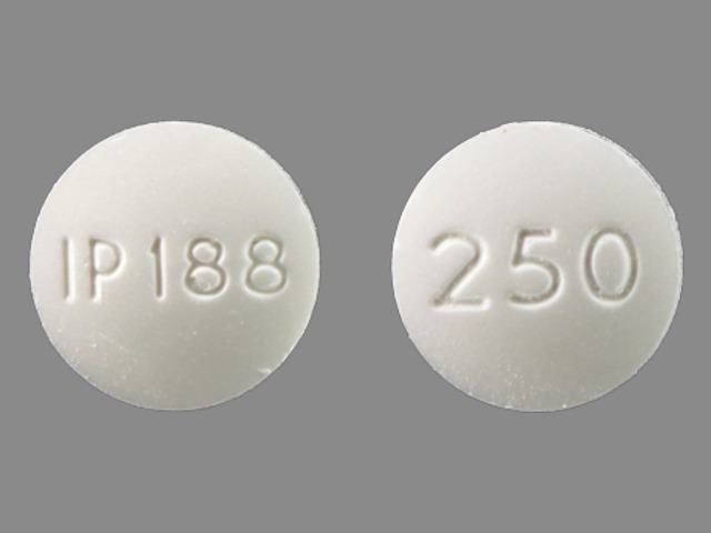 White Round pill with imprint IP188;250 — Naproxen Naproxen 250 mg; (view 4)