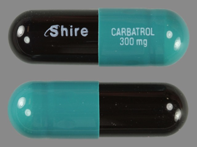 Gray;green Capsule pill with imprint shire — Carbatrol Carbamazepine 200 mg; (view 2)