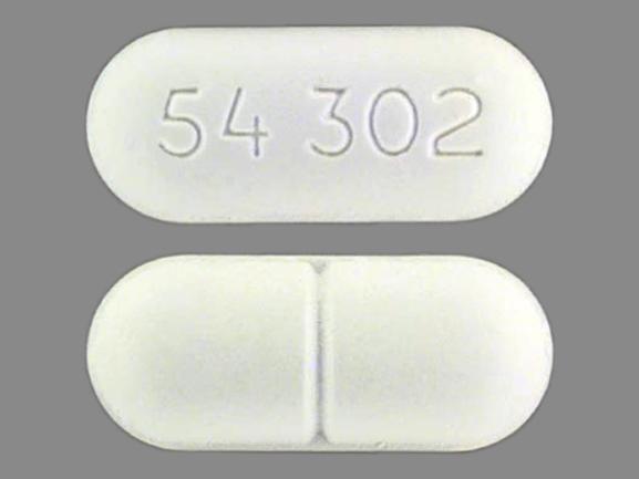 White Capsule pill with imprint 54;302 — Calcium carbonate Calcium carbonate 1250 mg; (view 2)