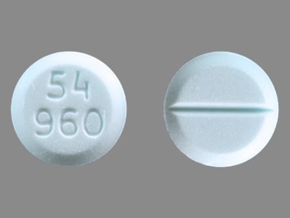 Blue Round pill with imprint 54;960 — Dexamethasone Dexamethasone 0.75 mg; (view 9)