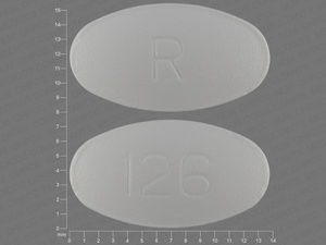 White Oval pill with imprint R;126 — Ciprofloxacin Ciprofloxacin hydrochloride 250 mg; (view 2)