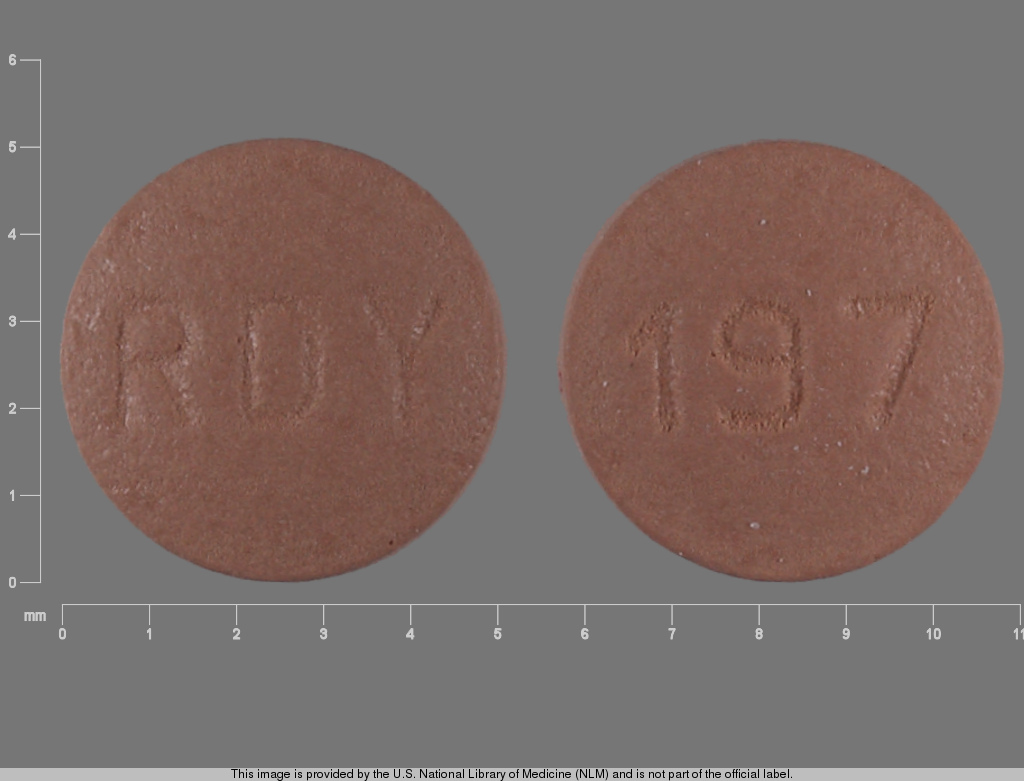 Brown Round pill with imprint RDY;197 — Simvastatin 5 mg (view 2)